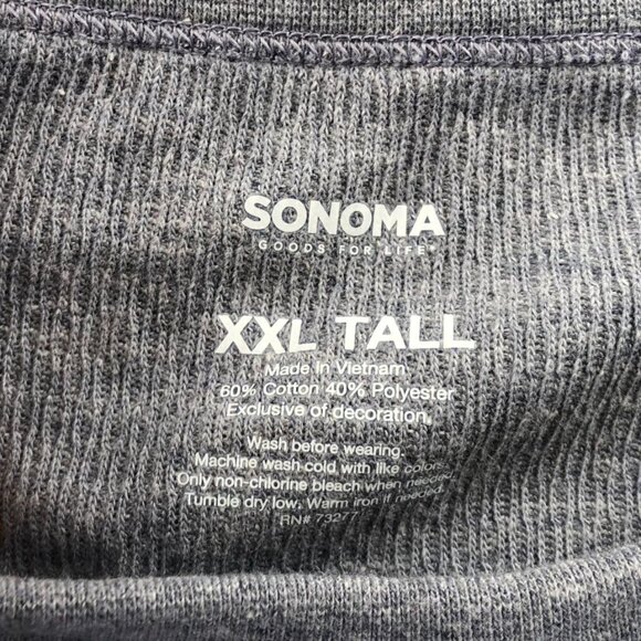 NWT 2 Sonoma Men T-Shirt XXLT Lot Of Two Long Sleeve Crewneck Theermal Knit Casu - Picture 2 of 13